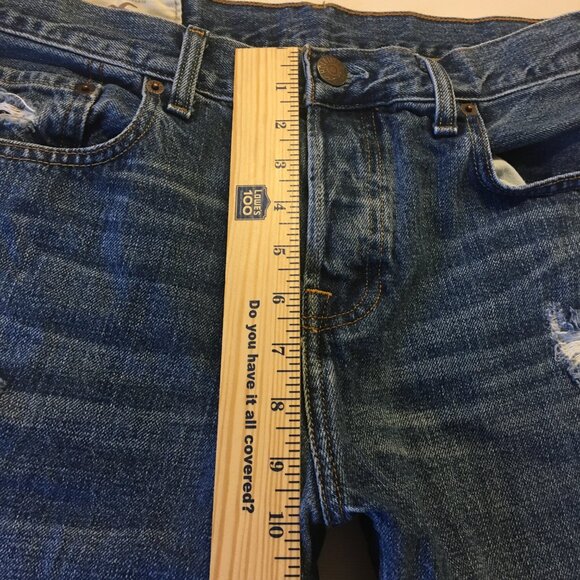 Hollister Jeans Mens Size 32 Button Fly Bootcut Distressed Whiskering Grunge - Picture 12 of 16